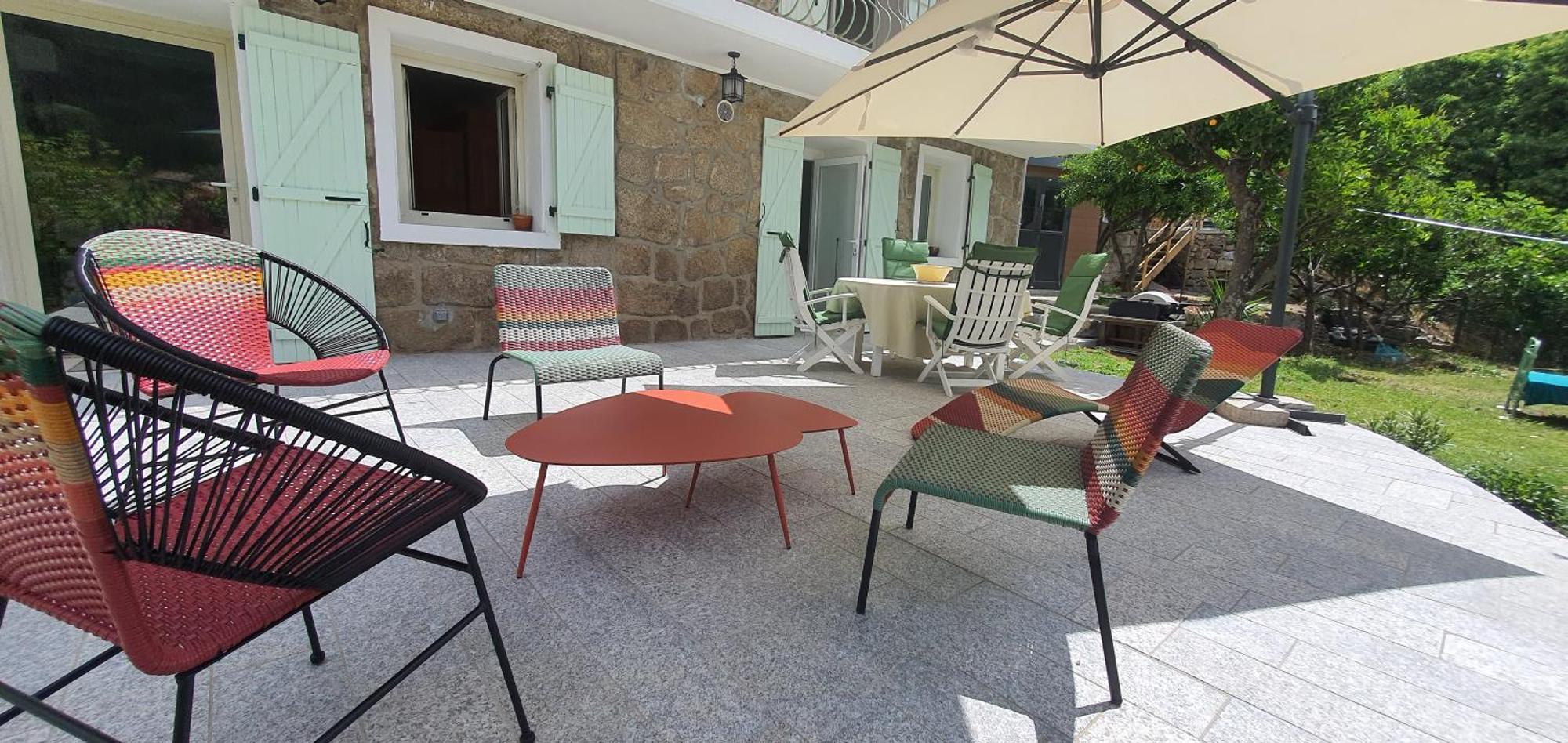 Charmant Appartement En Rez De Jardin Sartène Exteriör bild